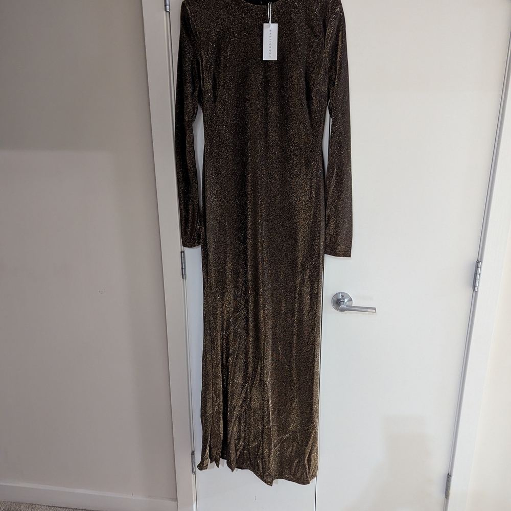 Baltic Born Metallic Brown Long Sleeve Dress